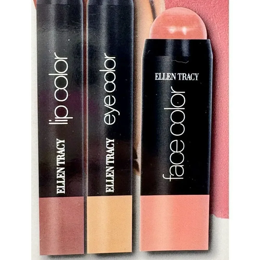 NWT ELLEN TRACY COMPLEXION COLOR STICKS FOR LIP EYE FACE FOR A WARM NATURAL GLOW